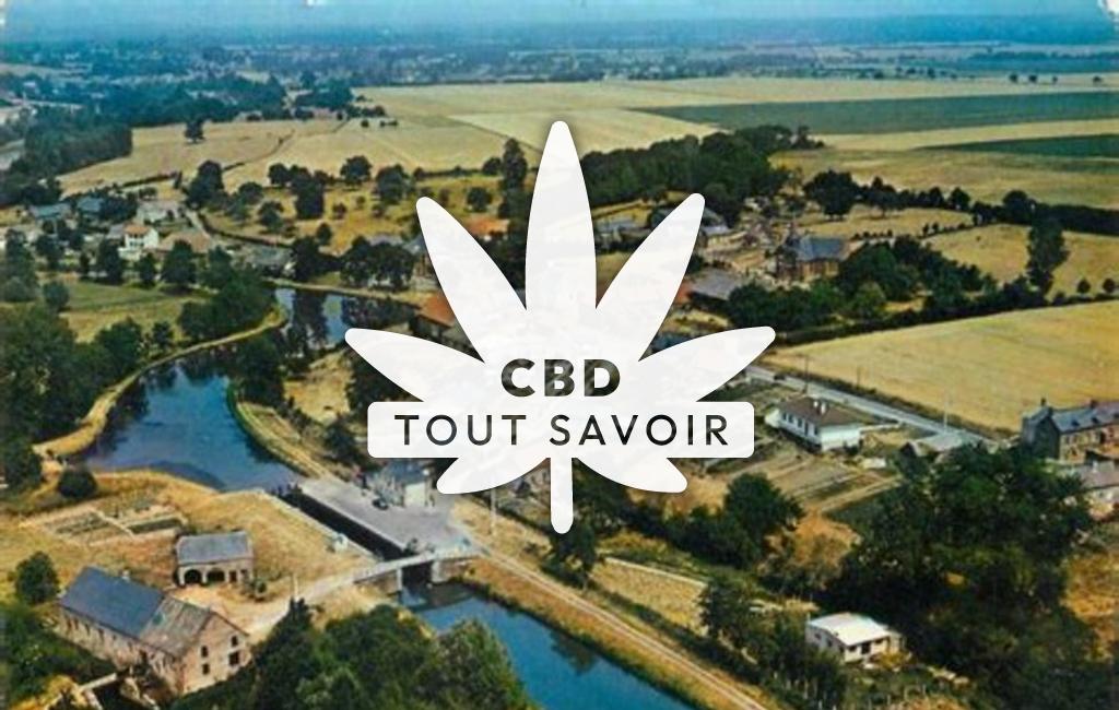 Village à Venerolles avec feuille Cannabis CBD