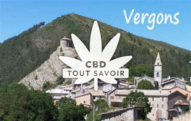 Village à Vergons avec feuille Cannabis CBD