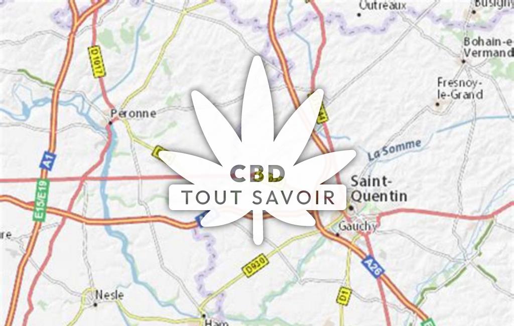 Village à Vermand avec feuille Cannabis CBD