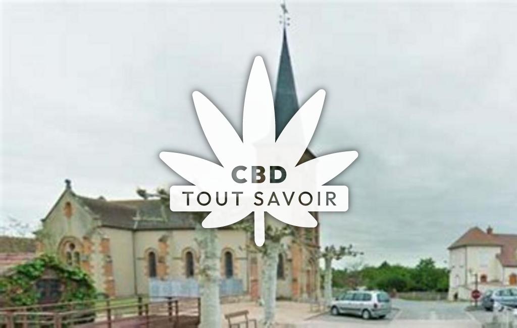 Village à Verneix avec feuille Cannabis CBD