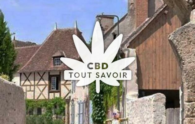 Village à Verneuil-en-Bourbonnais avec feuille Cannabis CBD