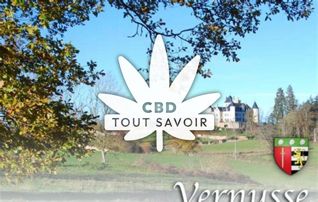 Village à Vernusse avec feuille Cannabis CBD