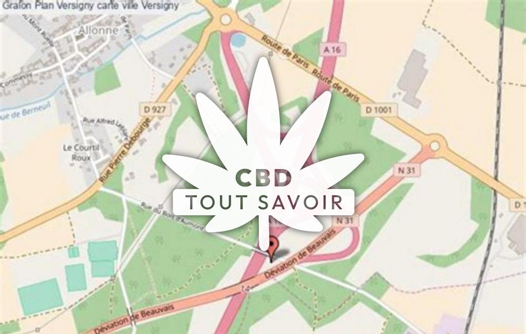 Village à Versigny avec feuille Cannabis CBD