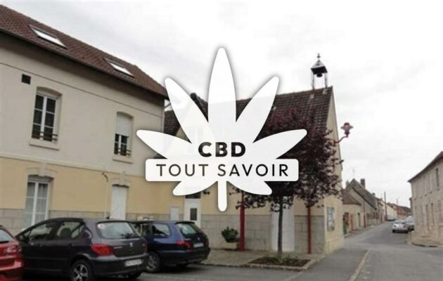 Village à Veslud avec feuille Cannabis CBD