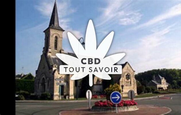 Village à Vezaponin avec feuille Cannabis CBD