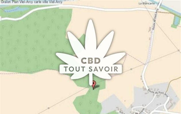 Village à Viel-Arcy avec feuille Cannabis CBD