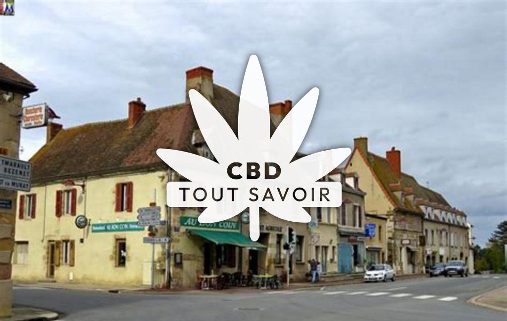 Village à Villefranche-D'Allier avec feuille Cannabis CBD