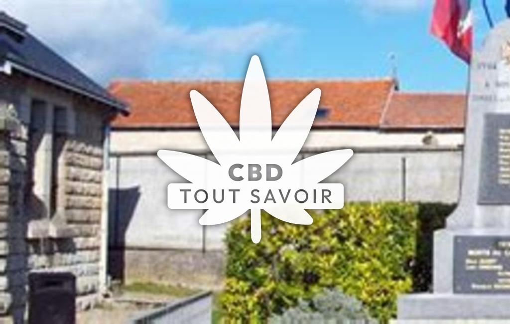 Village à Villeneuve-sur-Aisne avec feuille Cannabis CBD