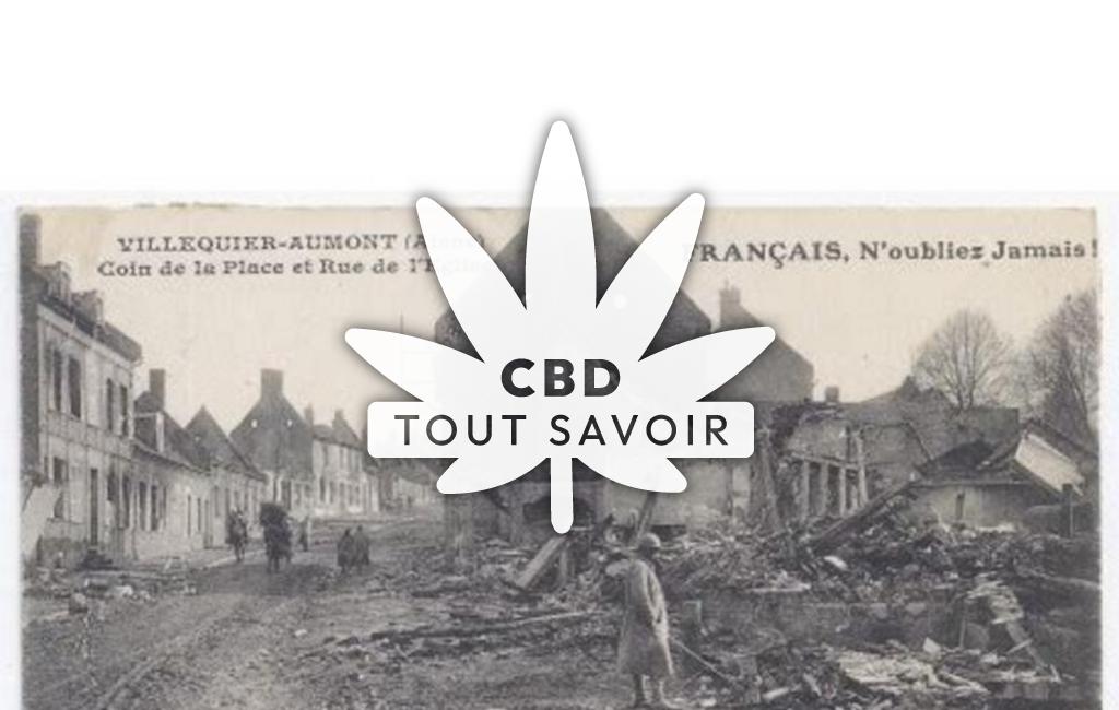 Village à Villequier-Aumont avec feuille Cannabis CBD