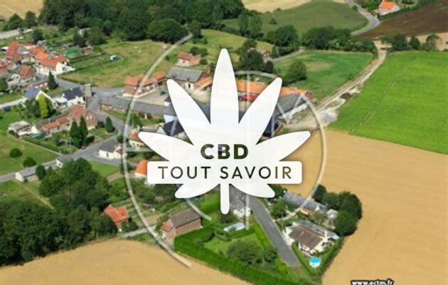 Village à Villeret avec feuille Cannabis CBD