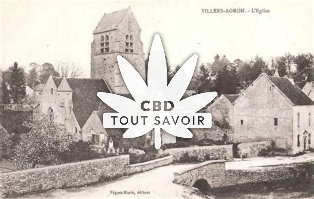 Village à Villers-Agron-Aiguizy avec feuille Cannabis CBD