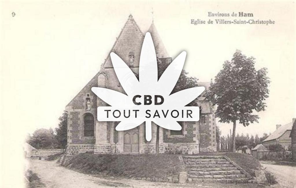 Village à Villers-Saint-Christophe avec feuille Cannabis CBD