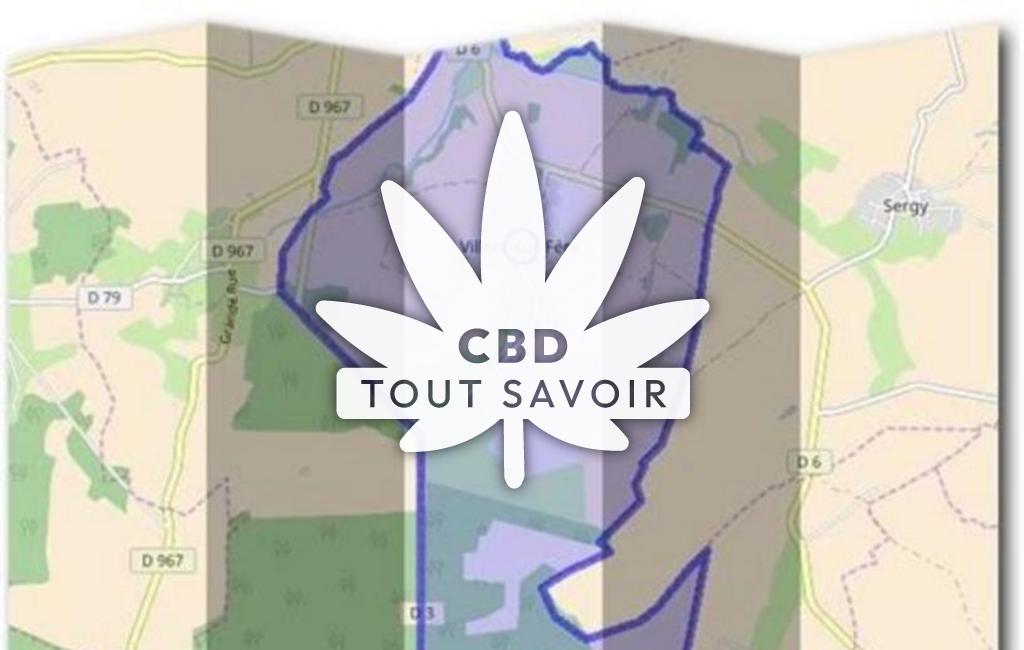 Village à Villers-sur-Fere avec feuille Cannabis CBD