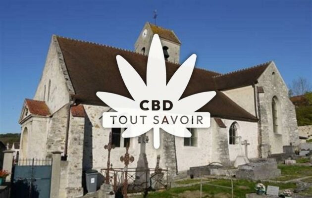 Village à Villiers-Saint-Denis avec feuille Cannabis CBD