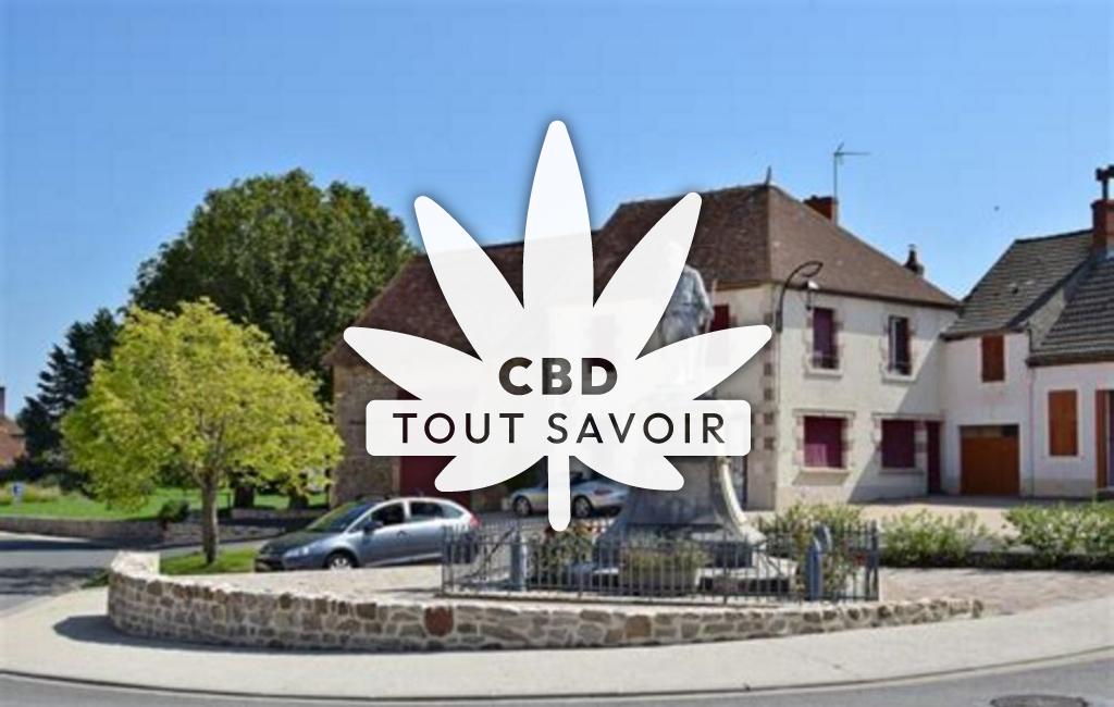 Village à Voussac avec feuille Cannabis CBD