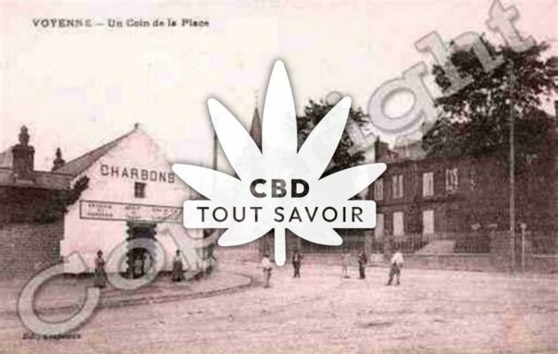 Village à Voyenne avec feuille Cannabis CBD