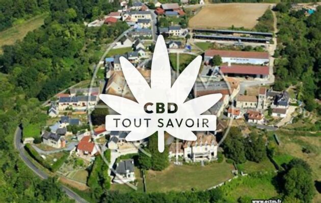 Village à Vregny avec feuille Cannabis CBD