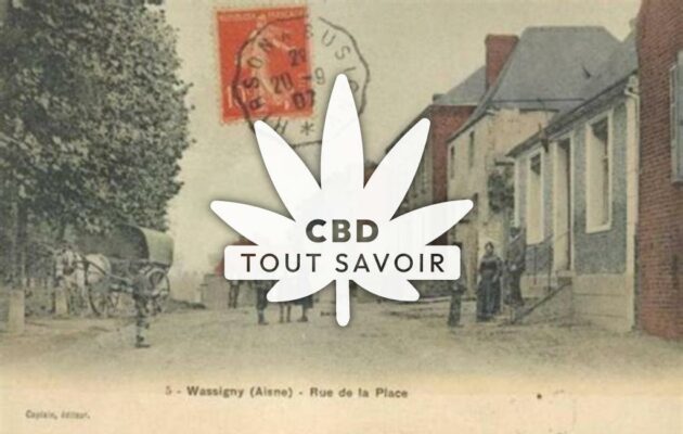 Village à Wassigny avec feuille Cannabis CBD