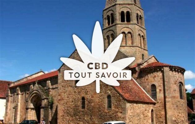 Village à Ygrande avec feuille Cannabis CBD