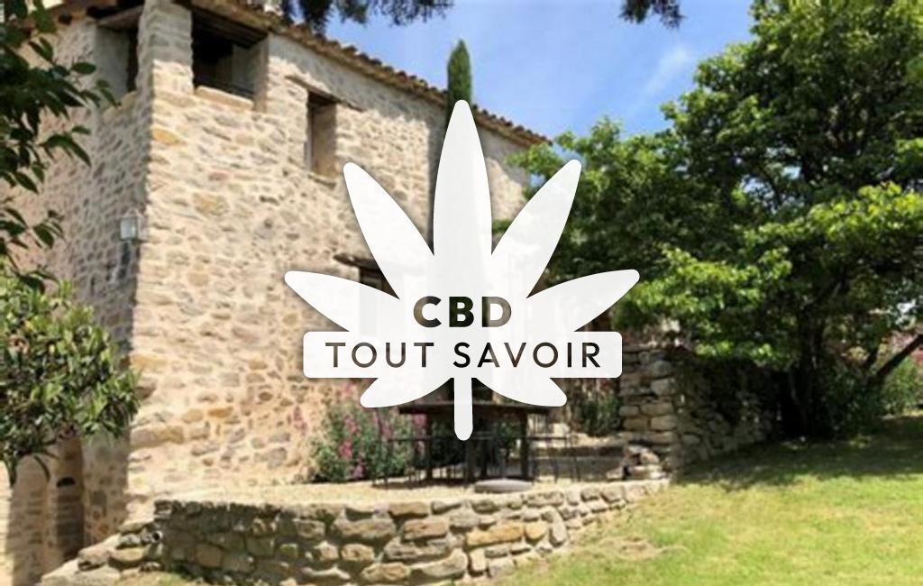 Village à Aiglun avec feuille Cannabis CBD