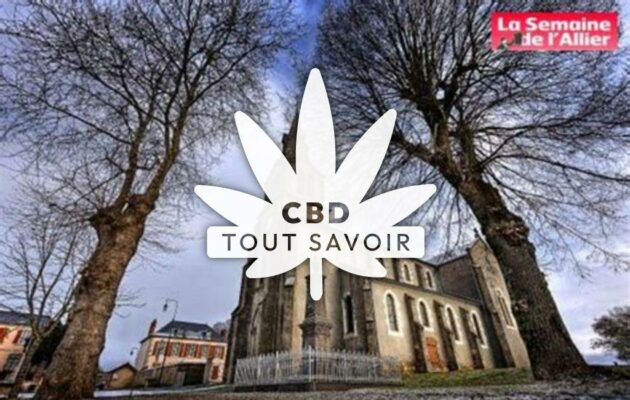 Village à Arpheuilles-Saint-Priest avec feuille Cannabis CBD