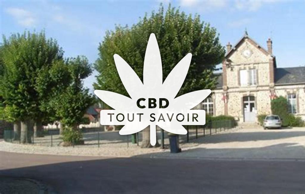 Village à La-Fosse-Corduan avec feuille Cannabis CBD