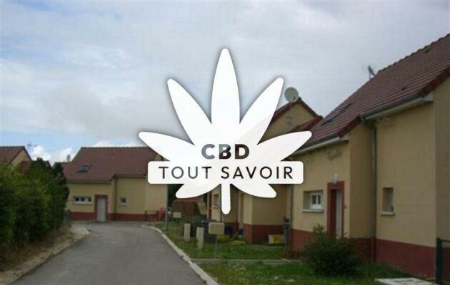 Village à Ossey-les-Trois-Maisons avec feuille Cannabis CBD