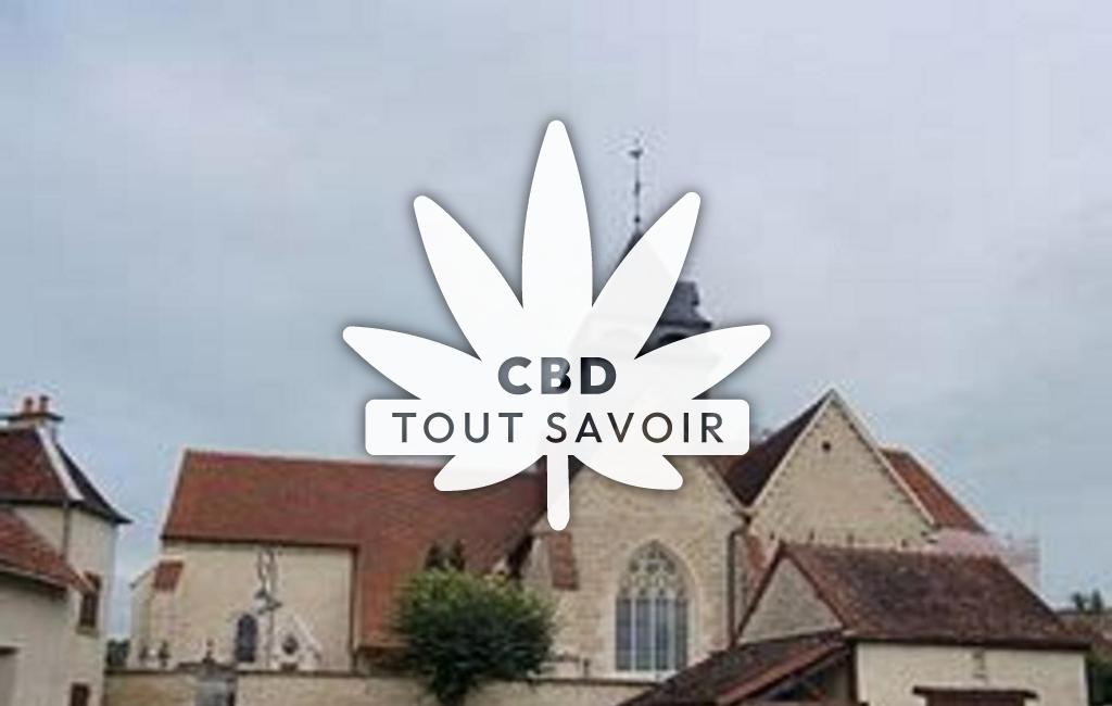 Village à Bourguignons avec feuille Cannabis CBD