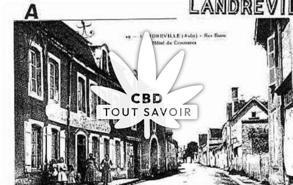 Village à Landreville avec feuille Cannabis CBD