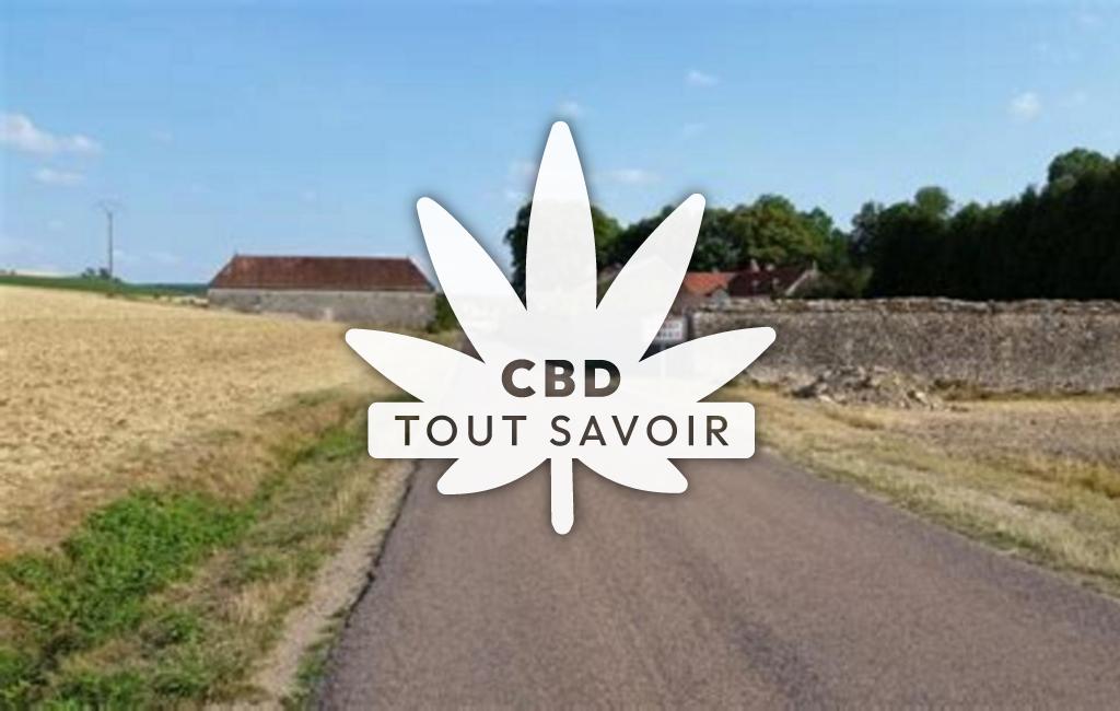 Village à Marolles-les-Bailly avec feuille Cannabis CBD