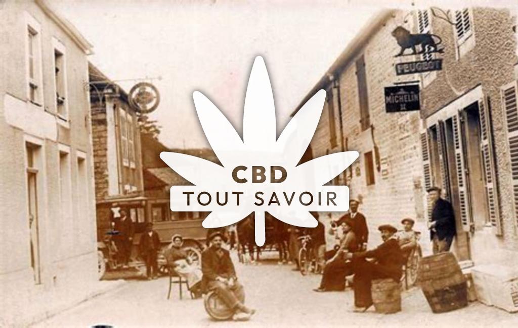 Village à Vitry-le-Croise avec feuille Cannabis CBD