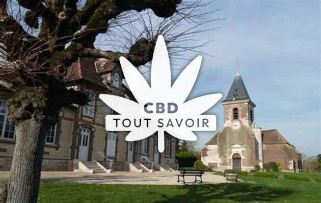 Village à Laines-aux-Bois avec feuille Cannabis CBD