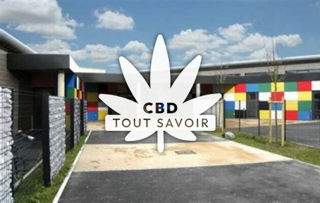 Village à Saint-Andre-les-Vergers avec feuille Cannabis CBD