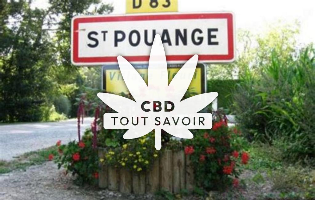 Village à Saint-Pouange avec feuille Cannabis CBD