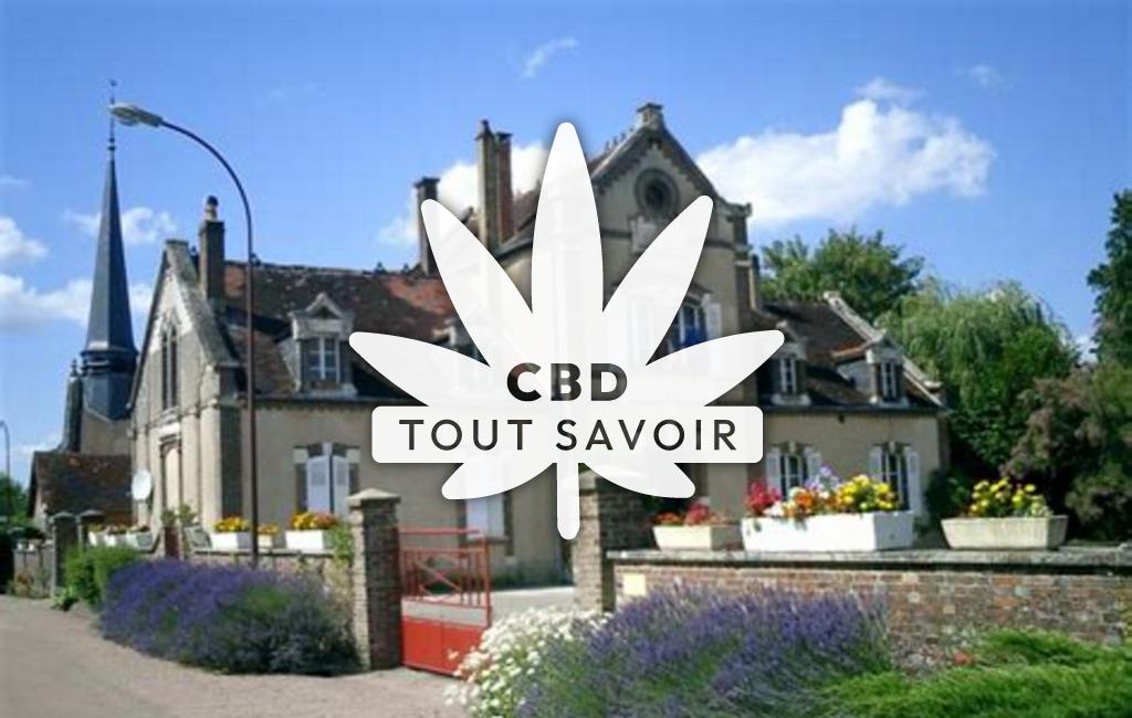 Village à Davrey avec feuille Cannabis CBD