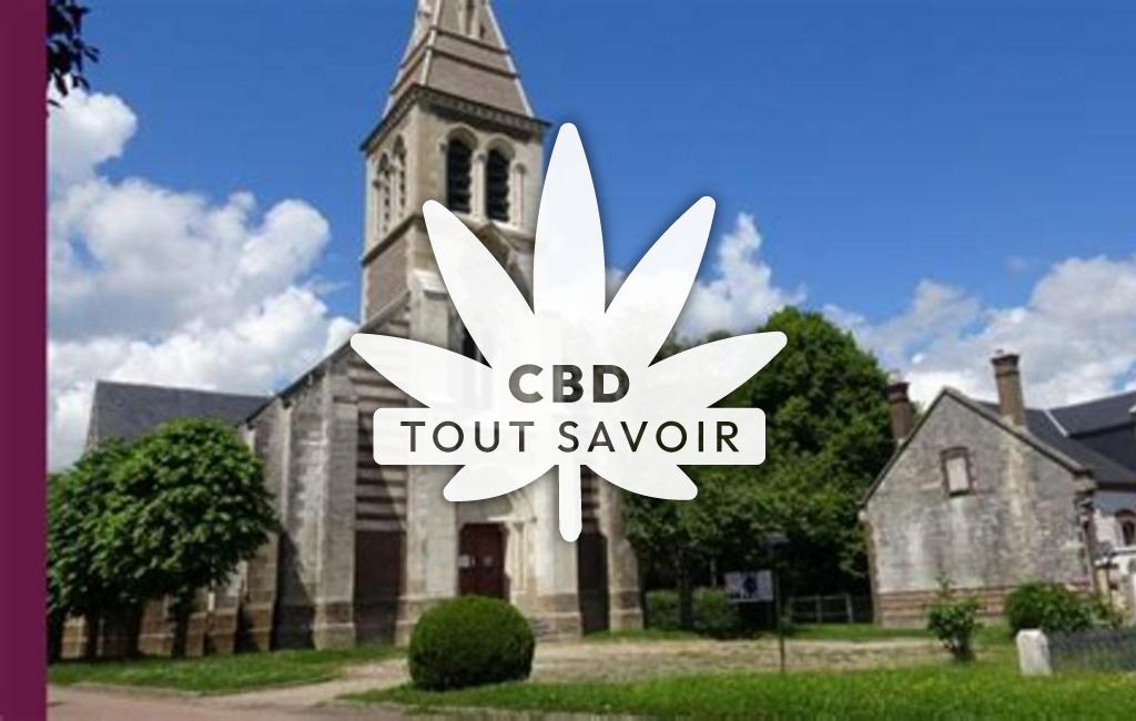 Village à Eaux-Puiseaux avec feuille Cannabis CBD