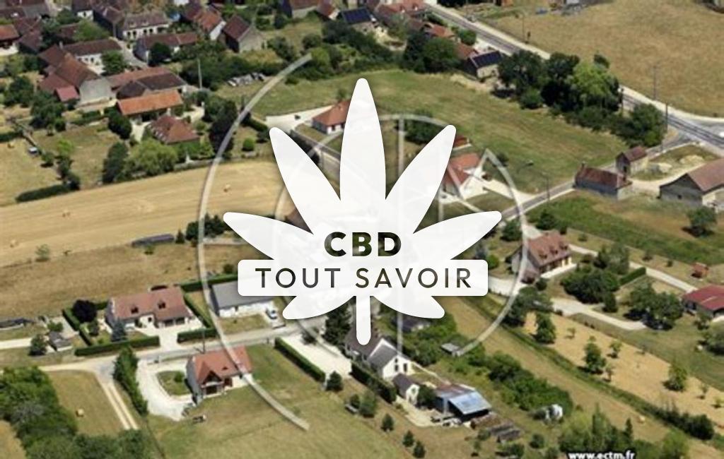 Village à Marolles-sous-Lignieres avec feuille Cannabis CBD