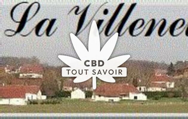 Village à La-Villeneuve-au-Chene avec feuille Cannabis CBD