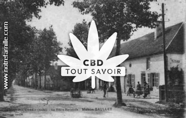 Village à Magny-Fouchard avec feuille Cannabis CBD