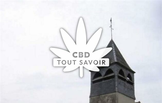 Village à Montmartin-le-Haut avec feuille Cannabis CBD