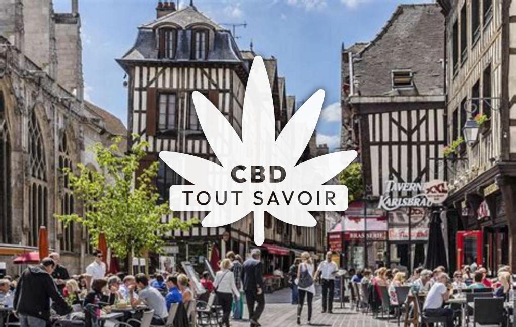 Village à Creney-Pres-Troyes avec feuille Cannabis CBD