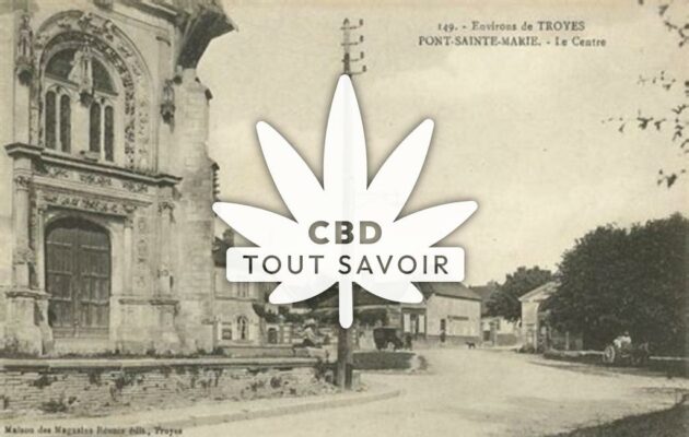 Village à Pont-Sainte-Marie avec feuille Cannabis CBD