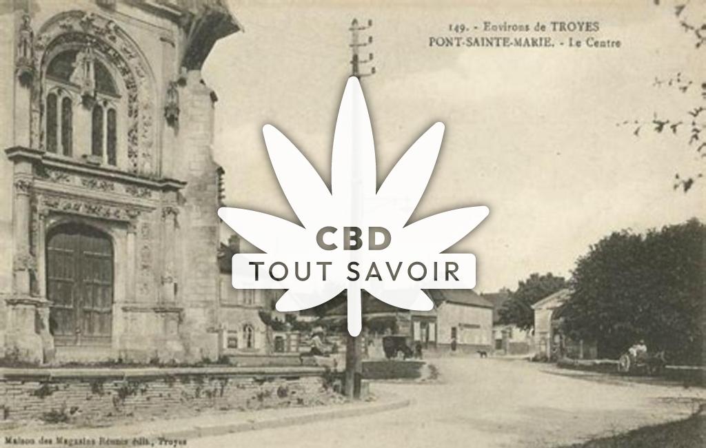 Village à Pont-Sainte-Marie avec feuille Cannabis CBD