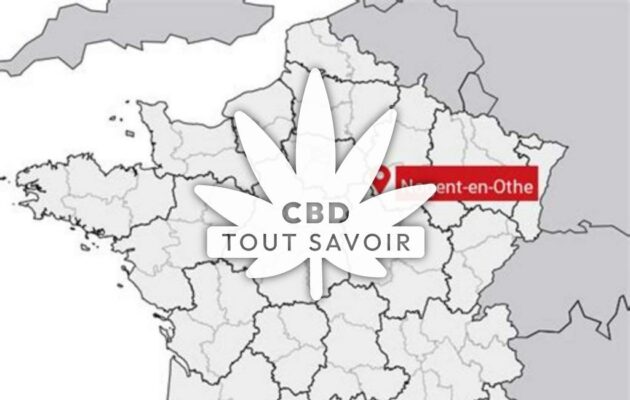 Village à Nogent-en-Othe avec feuille Cannabis CBD