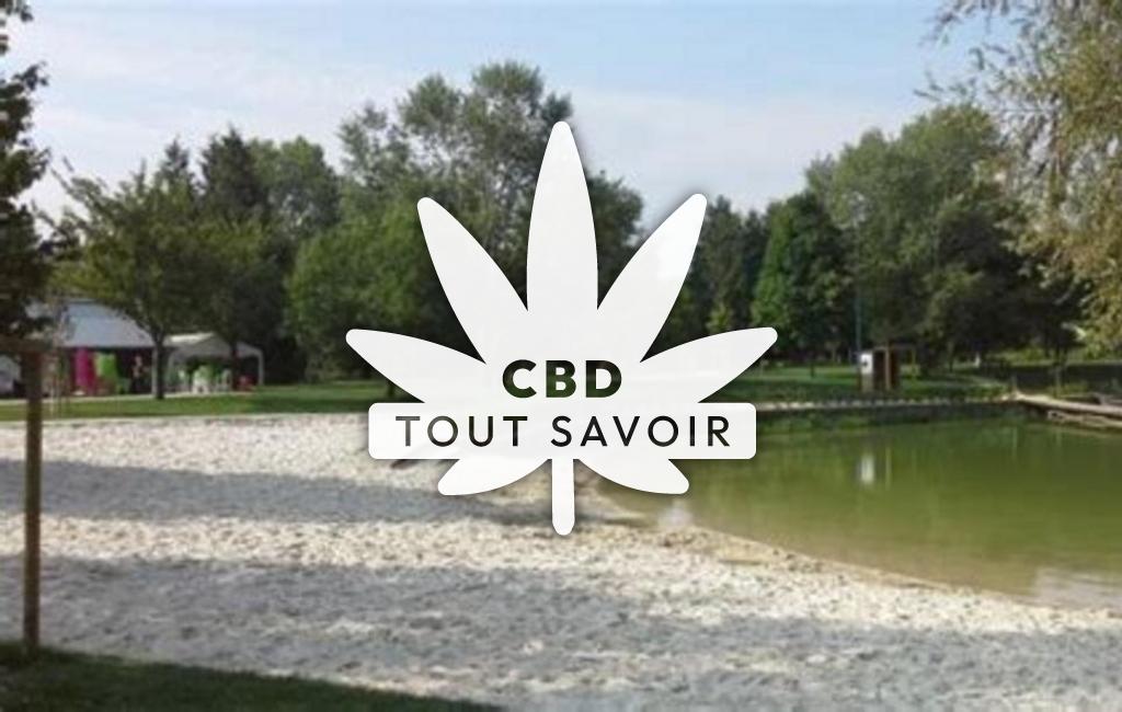 Village à Paisy-Cosdon avec feuille Cannabis CBD