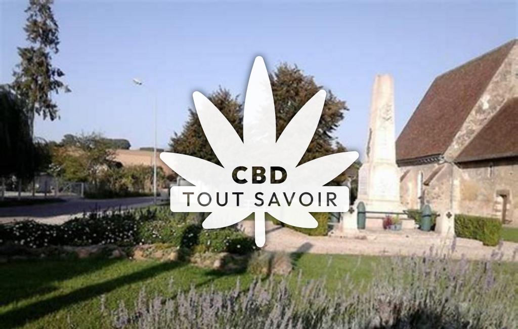 Village à Planty avec feuille Cannabis CBD