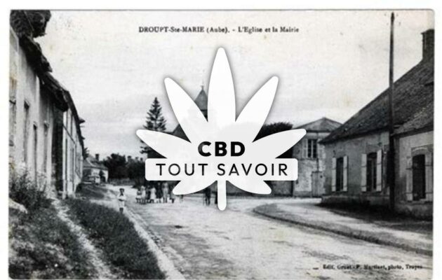 Village à Droupt-Sainte-Marie avec feuille Cannabis CBD