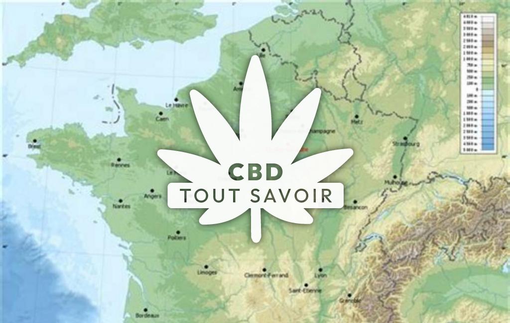 Village à Etrelles-sur-Aube avec feuille Cannabis CBD