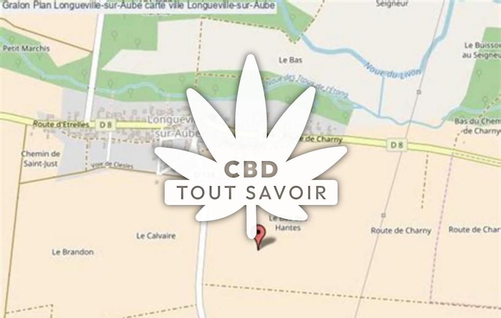 Village à Longueville-sur-Aube avec feuille Cannabis CBD