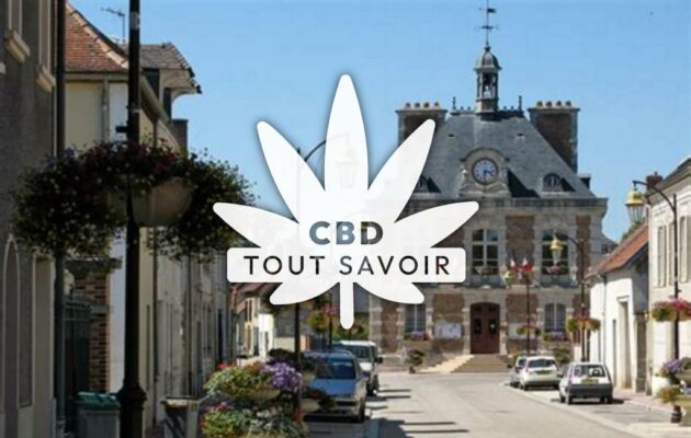 Village à Mery-sur-Seine avec feuille Cannabis CBD